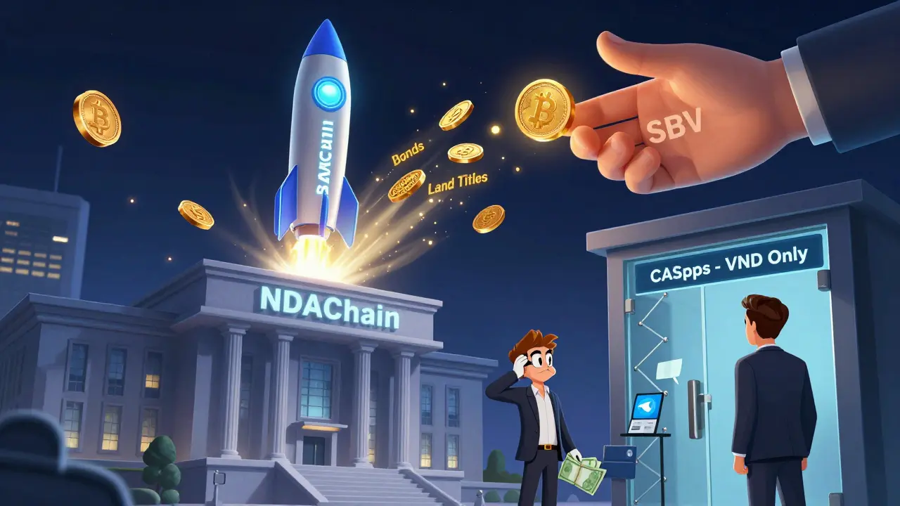 A government blockchain called NDAChain sends tokens into the sky, while retail traders operate outside the system.