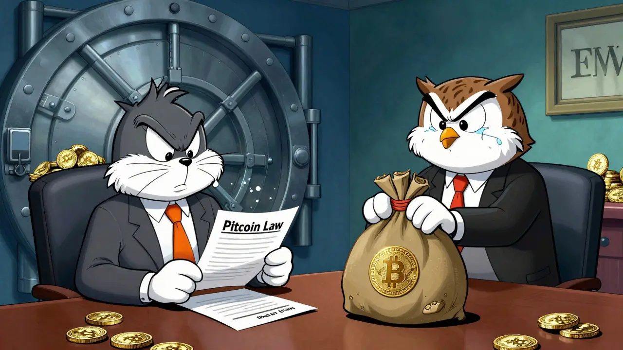 IMF official forcing a mayor to abandon Bitcoin policy for a dollar loan.