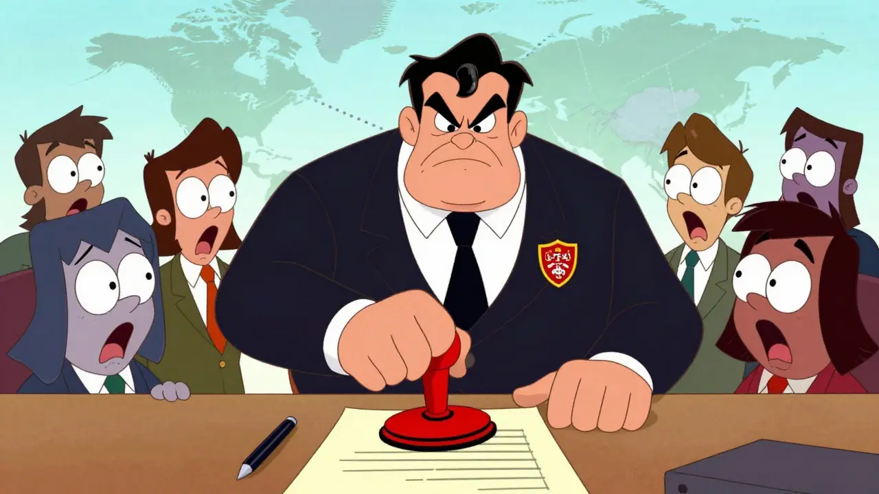 OFAC character stamping sanctions on surprised criminals