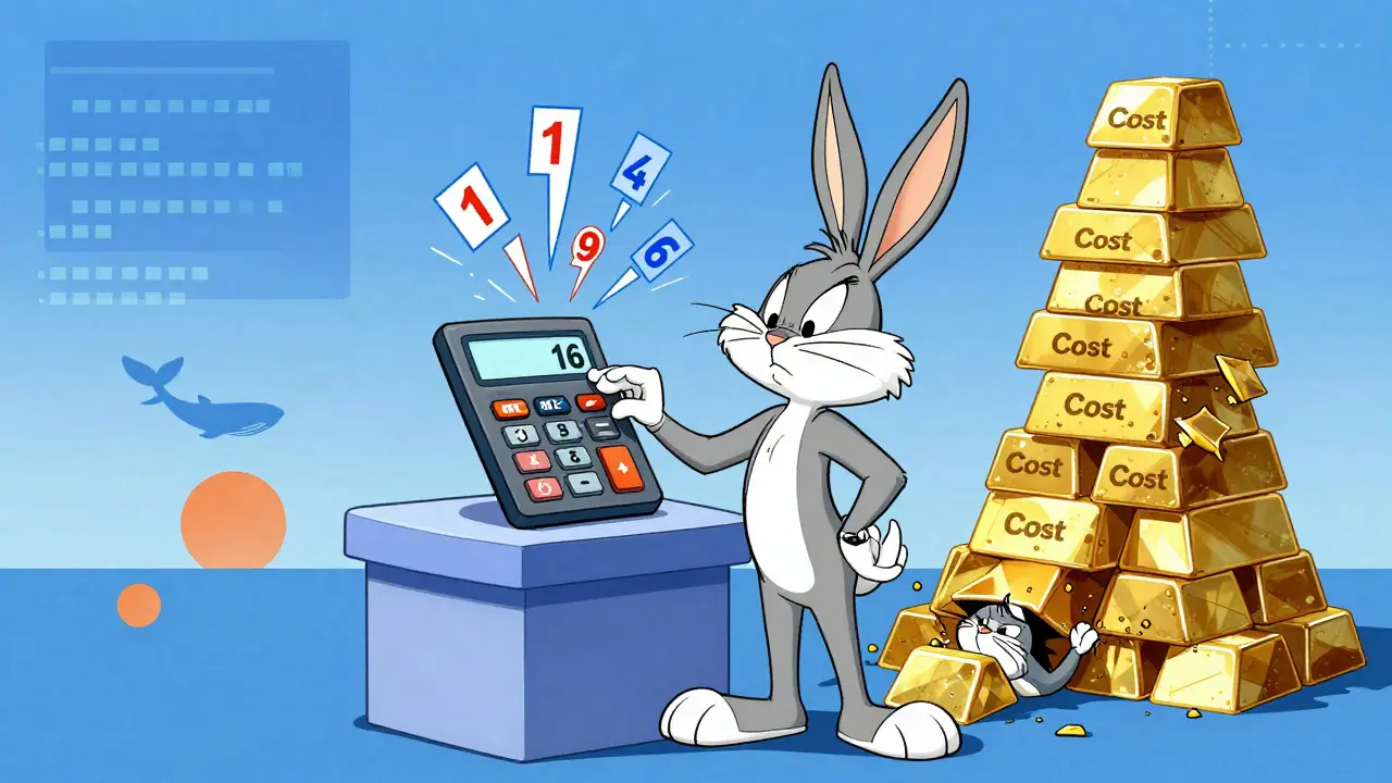 Rabbit struggling with quadratic voting costs in Looney Tunes style