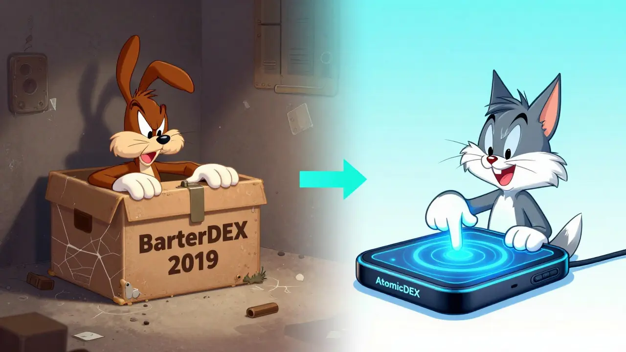 Sad coyote with old box vs happy cat with new device