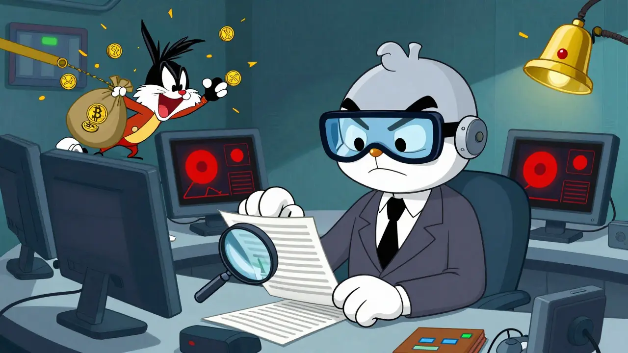 Bank robot manager monitoring transactions for red flags