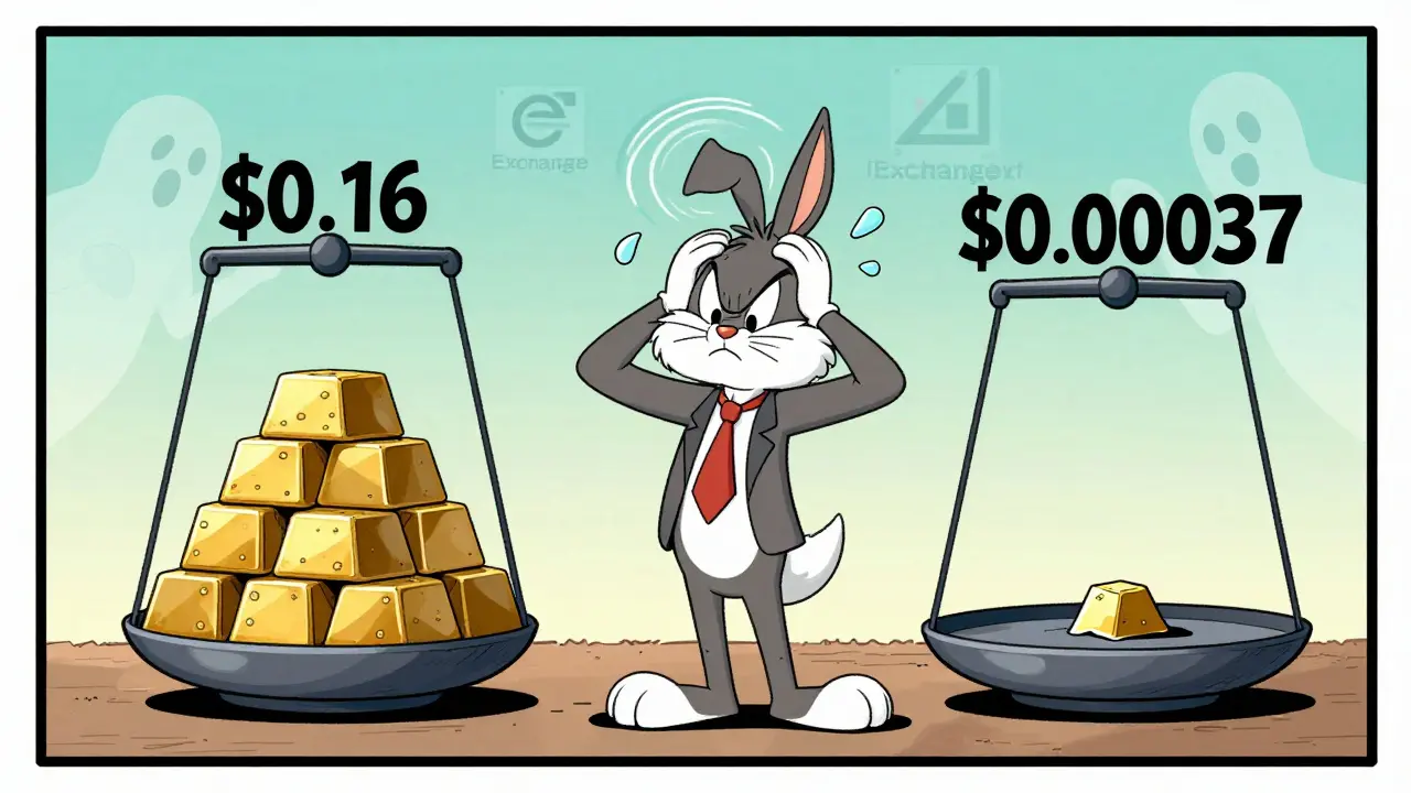 Confused cartoon trader facing wildly inconsistent crypto price scales