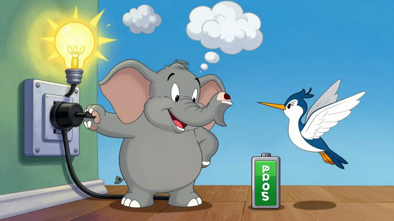 Elephant vs hummingbird comparing crypto energy use