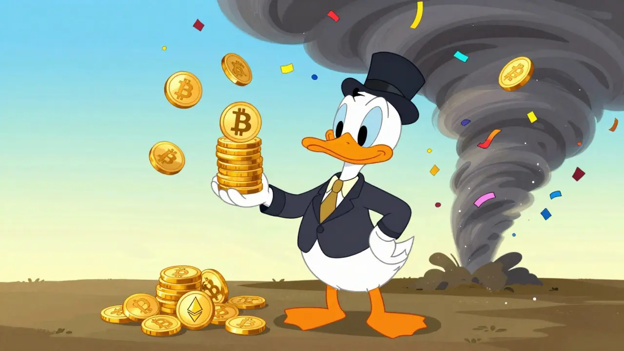 Safe investor with stable coins vs chaotic token storm