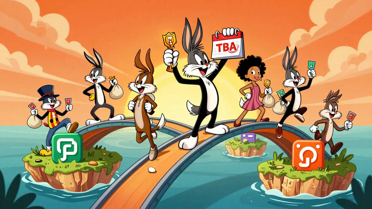Cartoon characters connecting multichain networks