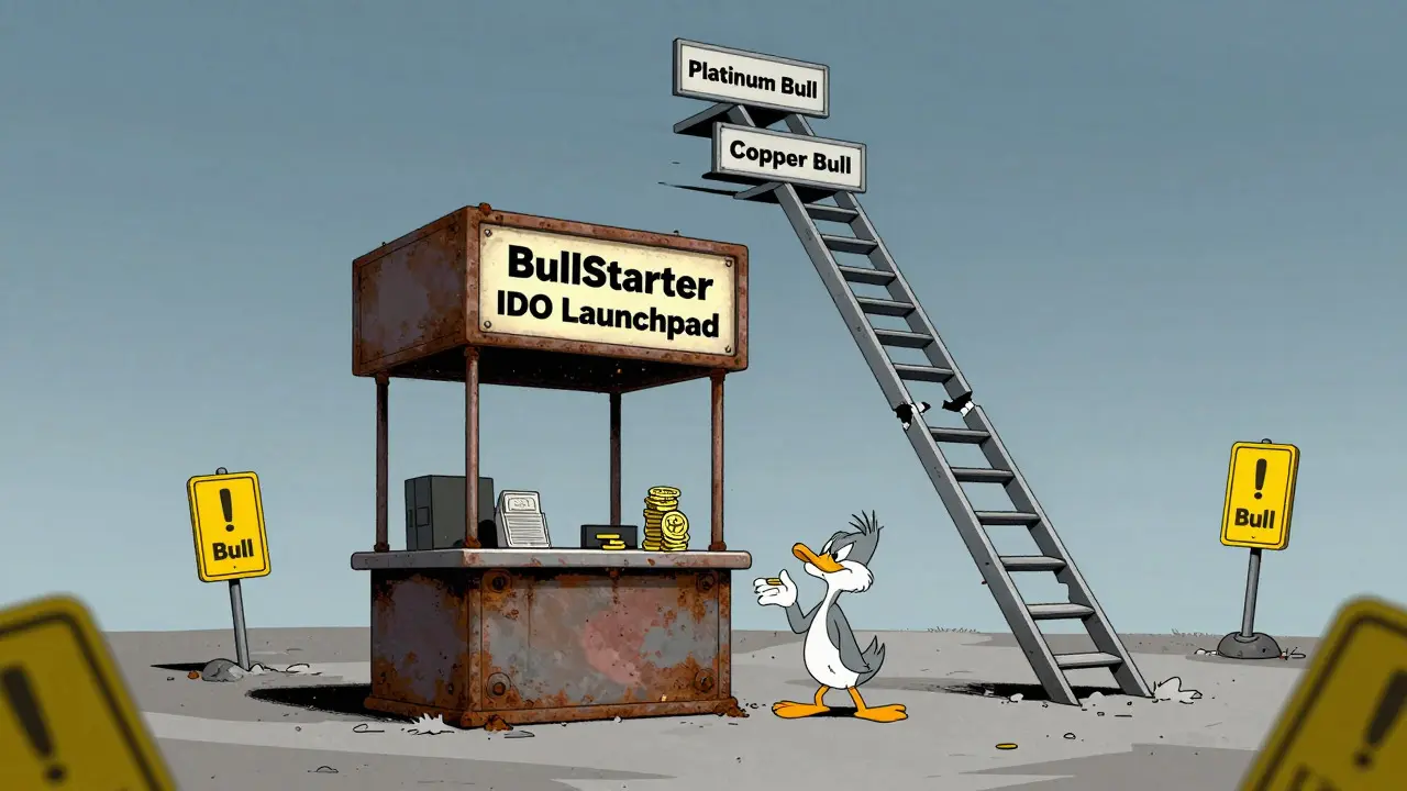 Illustration of BullPerks launchpad tiers with low liquidity risks