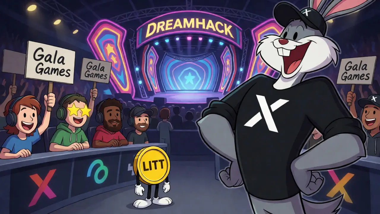 Small LITT coin waiting for buyers while larger gaming giants laugh in the background.